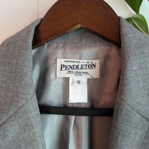 Pendleton Gray Wool Petite Blazer